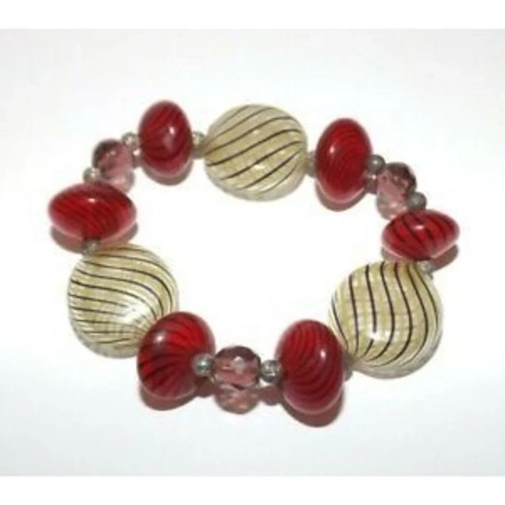 Vintage Venetian Murano Glass Bubbles Beaded Bracelet